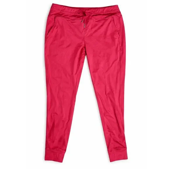 NWT Halara Neon Coral Pink Jogger Pants High Waist Drawstring Stretch XL Petite - Picture 3 of 11